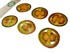 Сушеные плоские ломтики томата для заливки смолой купить, вид с боку
